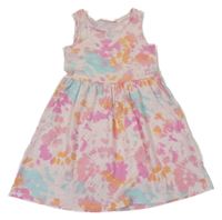 Svetloružová -modro-oranžové batikované šaty H&M