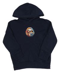 Tmavomodrá mikina s lenochodem a kapucňou