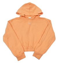 Neónově oranžová crop mikina s písmeny a kapucňou H&M