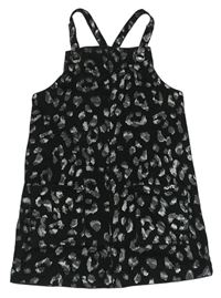 Čierne rifľové na traké šaty s strieborným leopardím vzorom George