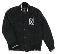 Čierna šušťáková zateplená bunda s nápisom C&A