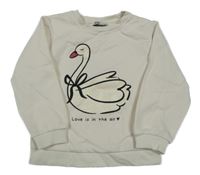 Smetanová mikina s labutí C&A