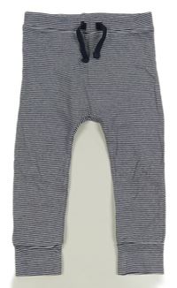 Tmavomodro-šedé pruhované lehké tepláky George