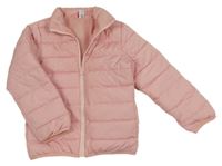 Světlerůžová šusťáková prošívaná zateplená bunda Topolino