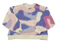 Smetanovo-fialovo-ružová vzorovaná mikina Zara