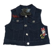 Nové - tmavomodrá ľahká rifľová vesta s Minnie Primark