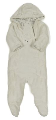 Bílá plyšová zateplená kombinéza s čumákem a kapucí C&A