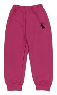 Ružové tepláky s výšivkou