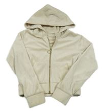 Smotanová zamatová prepínaci crop mikina s kapucňou H&M
