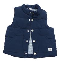 Tmavomodrá šušťáková zateplená vesta H&M