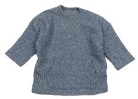 Modrý ľahký melírovaný sveter George