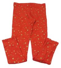 Červené legíny se zlatými hvězdičkami F&F