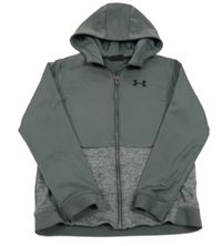 Šedá sportovní funkční propínací mikina s logem a kapucí Under Armour