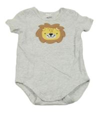 Šedé melírované body s lvem 