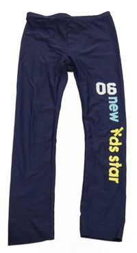 Tmavomodré UV nohavice s nápisom