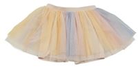 Farebná pastelová tylová sukňa s všitými kraťasy