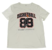 Bílé sportovní tričko s číslem shein