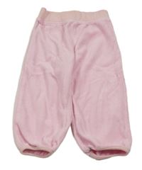 Svetloružové zamatové tepláky Papagino