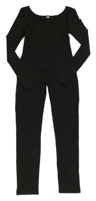 Černý elastický kalhotový overal shein