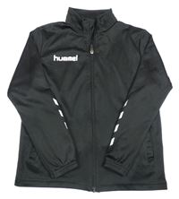 Čierna športová funkčná prepínaci mikina s logom Hummel