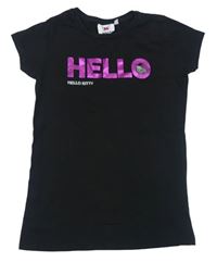 Čierne tričko s Hello Kitty zn. Sanrio