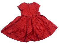 Červené kárované šaty s mašlou St. Bernard
