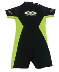 Černo-zelený neopren s potiskem 