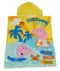 Žlto-modré osuškové pončo s kapucí - Peppa