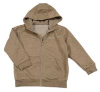 Hnedá prepínaci mikina s nápisom a kapucňou Dunnes