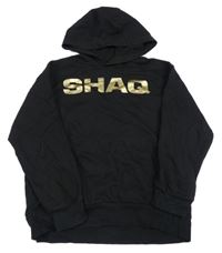 Čierno-zlatá mikina s basketbalistou a kapucňou