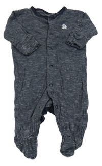 Tmavomodro-biely pruhovaný overal so slonom Next