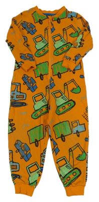Oranžový teplákový overal s bagrami George