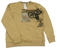 Nové - Béžová mikina s kolem a nápisy Pep&Co