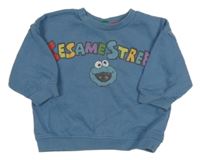 Modrá mikina s nápisom a příšerkami - Sezamova ulice Next