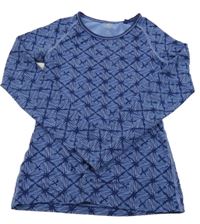 Tmavomodré vzorované funkčné tričko Crane