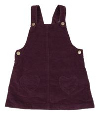 Fialové manšestrové laclové šaty C&A