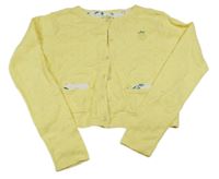 Žltý vzorovaný prepínaci crop sveter s citronem