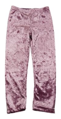 Fialové zamatové legíny