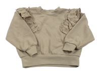 Béžová mikina s volániky s madeirou Primark