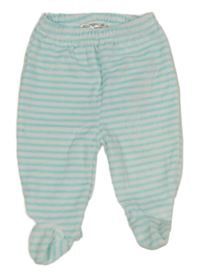 Bílo-světlemodré pruhované sametové polodupky Ergee