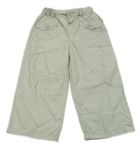 Šedozelené plátenné nohavice