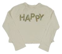 Smotanové crop tričko s nápisom Next