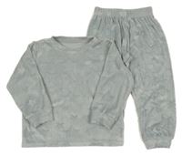 Svetlosivé plyšové pyžama s hviezdami Matalan