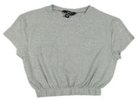 Svetlosivé úpletové crop tričko New Look