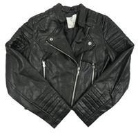 Čierny koženkový crop krivák H&M