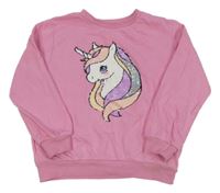 Růžová mikina s jednorožcem H&M