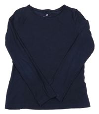 Tmavomodré elastické tričko H&M