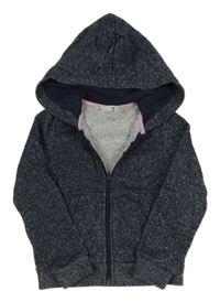 Tmavomodrá trblietavá prepínaci mikina s kapucňou H&M