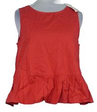 Dámský červený peplum top s volánkem MNG 