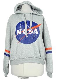 Dámska sivá mikina s logem NASA a kapucňou H&M